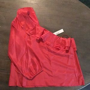 NWT J. Crew one shoulder silk top